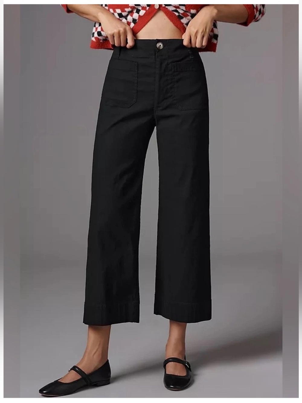 Anthropologie Maeve Colette Linen Blend Stretch High Rise Wide Leg Pants - 25P